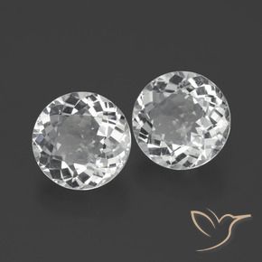 Pedras preciosas de topázio branco claro natural de 7,41 ct, corte redondo, VVS-VS