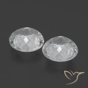 Pedras preciosas de topázio branco claro natural de 7,41 ct, corte redondo, VVS-VS