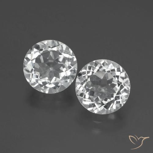 Pedras preciosas de Topázio Branco claro natural de 7.50 ct, Corte Redondo, VVS-VS