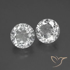 Pedras preciosas de Topázio Branco claro natural de 7.50 ct, Corte Redondo, VVS-VS