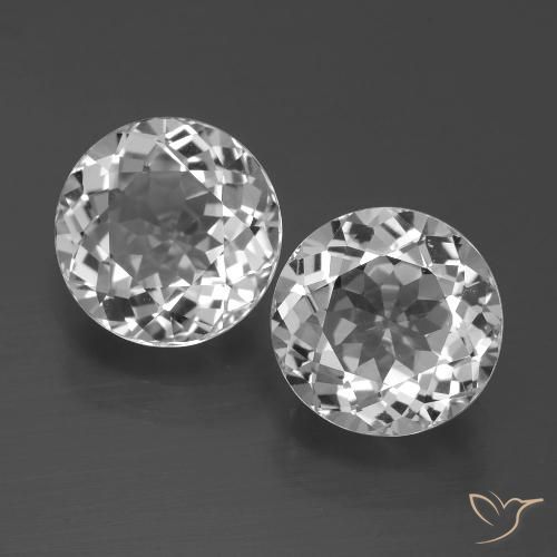 Pedras preciosas de topázio branco natural de 7,05 ct, corte redondo, VVS-VS