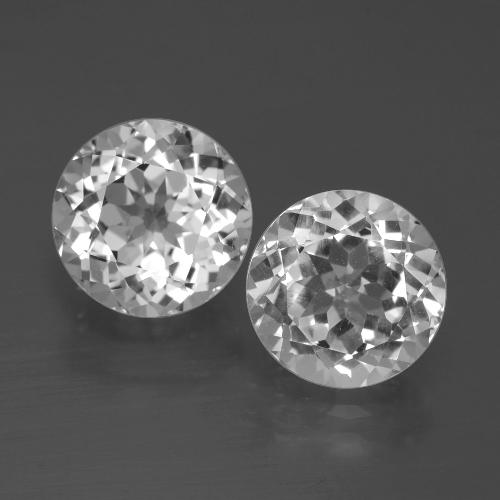 Pedras preciosas de Topázio Branco claro natural de 6.61 ct, Corte Redondo, VVS-VS