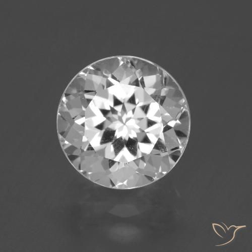 4.89ct Natural Branco claro Topázio, Redondo, VVS-VS