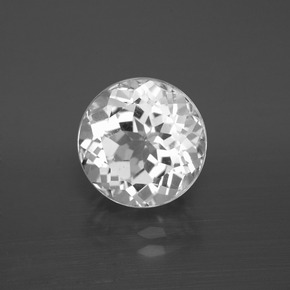 Topázio Branco claro Natural 4.55ct, Corte Redondo, VVS-VS