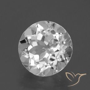 Topázio Branco claro Natural 4.33ct, Redondo, VVS-VS