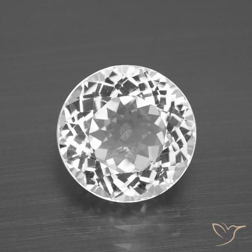 4.49ct Natural Branco claro Topázio, Redondo, VVS-VS