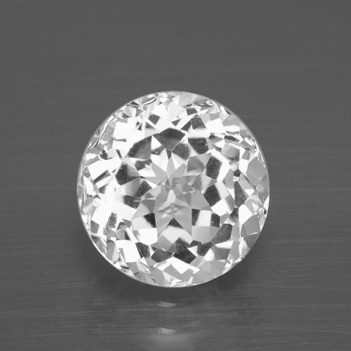 Topázio branco natural 4,25ct, corte redondo, VVS-VS