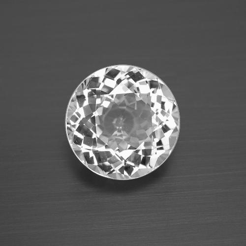 Topázio branco natural 4,05ct, corte redondo, VVS
