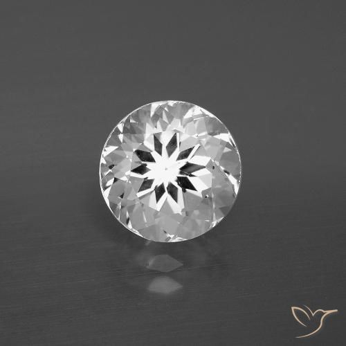 Topázio branco natural 3,74ct, corte redondo, VVS-VS