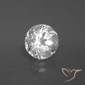 Topázio branco natural 3,74ct, corte redondo, VVS-VS