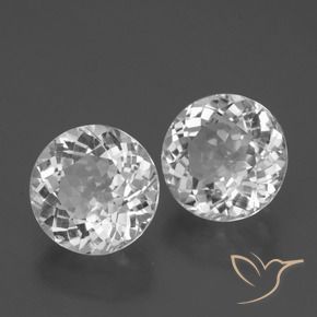 Pedras preciosas de Topázio Branco claro natural de 6.30 ct, Redondo, VVS-VS