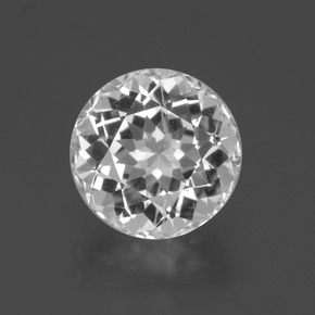 Topázio branco natural 6,06ct, corte redondo, VS