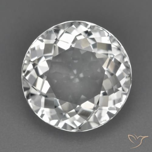 5.08ct Natural Branco claro Topázio, Redondo, VVS-VS