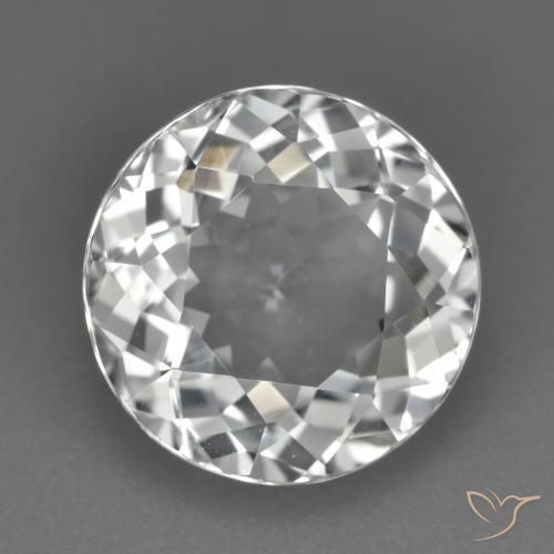 Topázio Branco claro Natural 5.08ct, Redondo, VVS-VS