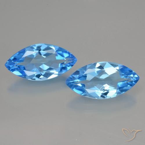 8.14ctw Natural Azul Suíço Topázio, Marquesa, VVS