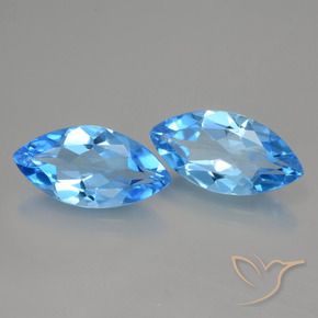 Pedras preciosas de Topázio Azul Suíço natural de 8.14 ct, Marquesa, VVS