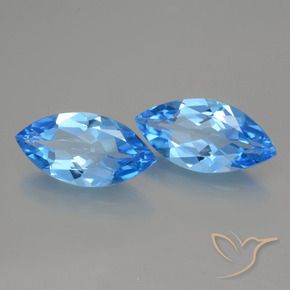 Pedras preciosas de Topázio Azul Suíço natural de 8.48 ct, Marquesa, VVS-VS