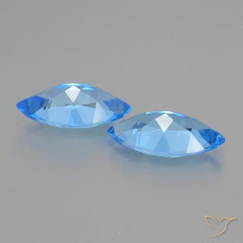Pedras preciosas de Topázio Azul Suíço natural de 8.79 ct, Marquesa, VVS