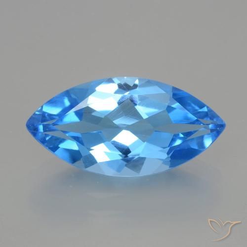 Topázio azul natural 4,30ct, marquise, VVS-VS