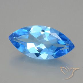 Topázio azul natural 4,30ct, marquise, VVS-VS