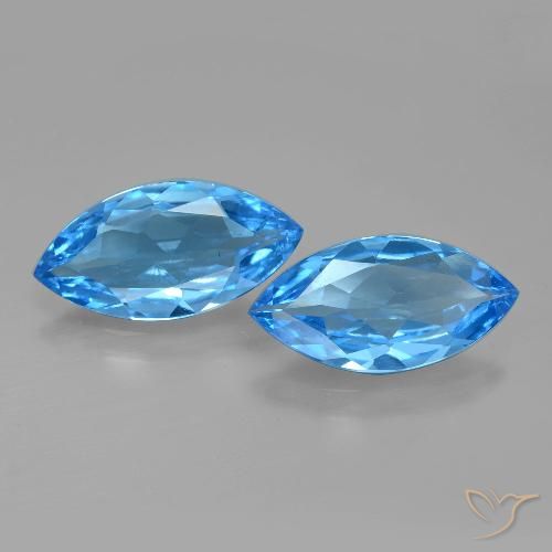 7.21ctw Natural Azul Suíço Topázio, Marquesa, VS