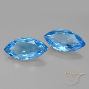 Pedras preciosas de Topázio Azul Suíço natural de 7.21 ct, Marquesa, VS