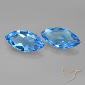 Pedras preciosas de Topázio Azul Suíço natural de 6.53 ct, Marquesa, VVS-VS