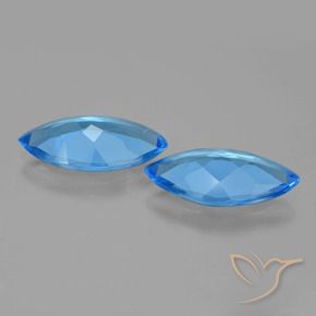 Pedras preciosas de Topázio Azul Suíço natural de 6.53 ct, Marquesa, VVS-VS