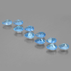 Pedras preciosas de topázio azul natural de 5,30 ct, formato de pêra, VVS-VS