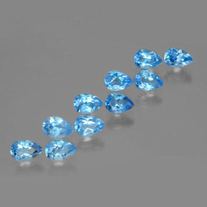 Pedras preciosas de Topázio Azul Suíço natural de 5.47 ct, Formato de pêra, VVS-VS