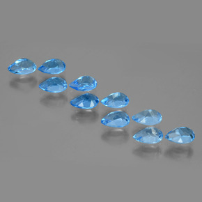 Pedras preciosas de Topázio Azul Suíço natural de 5.47 ct, Formato de pêra, VVS-VS