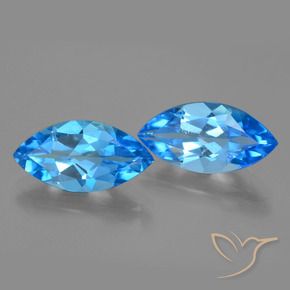 Pedras preciosas de Topázio Azul Suíço natural de 8.28 ct, Marquesa, VS