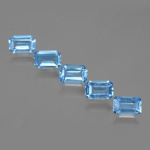 Pedras preciosas de Topázio Azul Suíço natural de 3.09 ct, Corte Esmeralda, VVS-VS