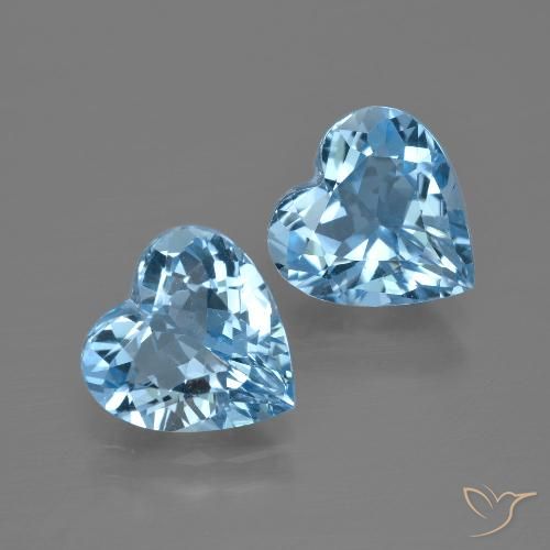 5.78ctw Natural Céu azul Topázio, Coração, VVS-VS