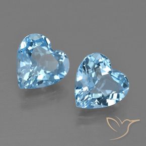 Pedras preciosas de Topázio Céu azul natural de 5.78 ct, Coração, VVS-VS