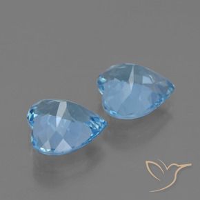 Pedras preciosas de Topázio Céu azul natural de 5.78 ct, Coração, VVS-VS