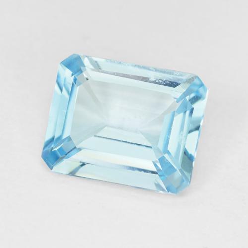 Topázio Azul Suíço Natural 3.25ct, Corte Esmeralda, VVS-VS