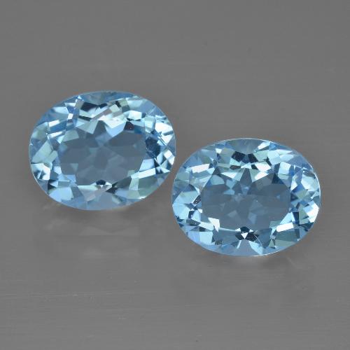 Pedras preciosas de topázio azul natural de 6,95 ct, corte oval, VS