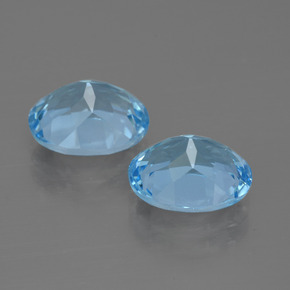 Pedras preciosas de topázio azul natural de 6,95 ct, corte oval, VS