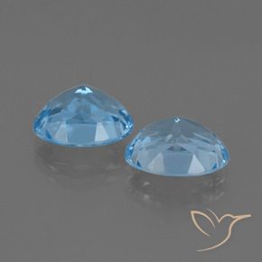 Pedras preciosas de Topázio Céu azul natural de 6.89 ct, Corte Oval, VVS-VS