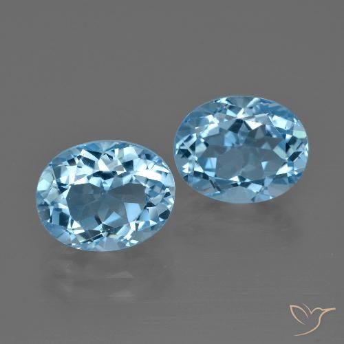 Pedras preciosas de topázio azul natural de 7,05 ct, corte oval, VVS-VS