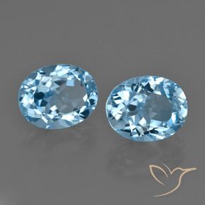 Pedras preciosas de topázio azul natural de 7,05 ct, corte oval, VVS-VS