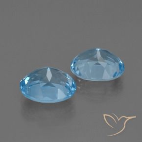 Pedras preciosas de topázio azul natural de 7,05 ct, corte oval, VVS-VS