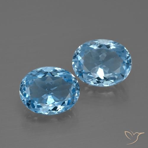 Pedras preciosas de Topázio Céu azul natural de 6.68 ct, Corte Oval, VVS-VS