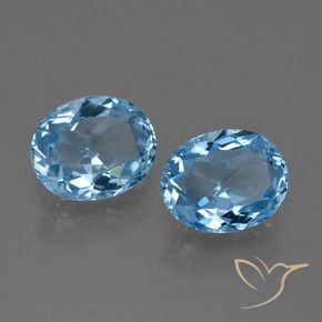 Pedras preciosas de Topázio Céu azul natural de 6.68 ct, Corte Oval, VVS-VS