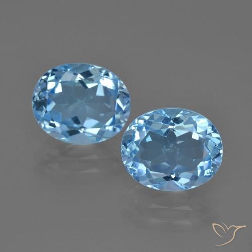 6.57ctw Natural Azul Suíço Topázio, oval, VS