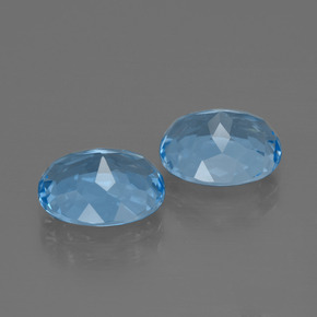 Pedras preciosas de topázio azul natural de 6,96 ct, corte oval, VS