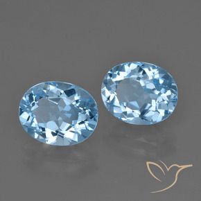 Pedras preciosas de Topázio Céu azul natural de 6.91 ct, oval, VVS-VS