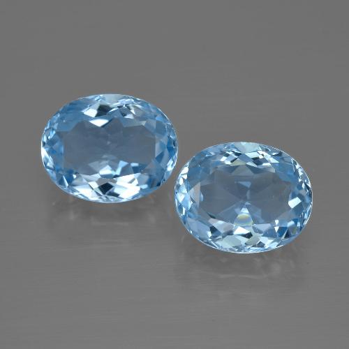 Pedras preciosas de topázio azul natural de 7,00 ct, corte oval, VVS-VS
