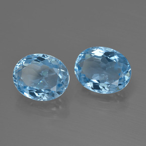 Pedras preciosas de topázio azul natural de 7,00 ct, corte oval, VVS-VS